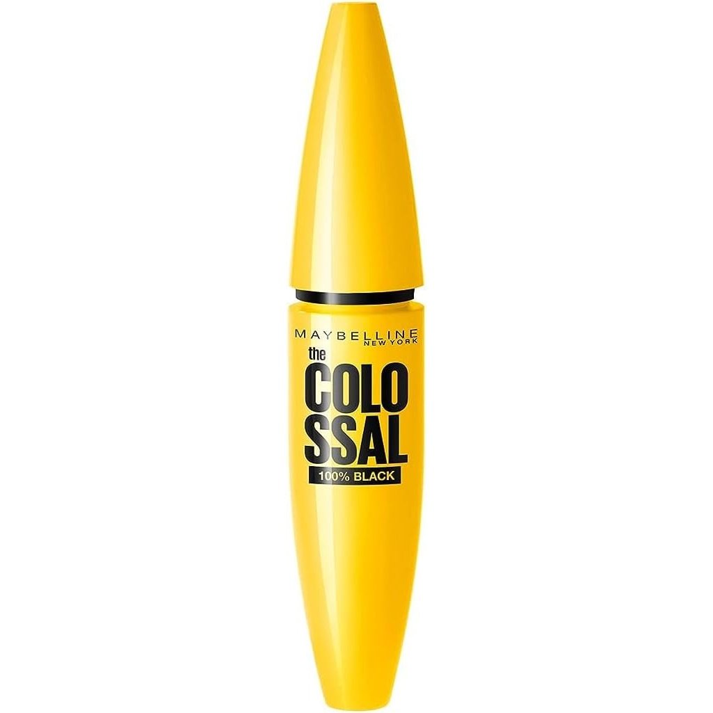 Maybelline 100% Carbon Black Colossal Mascara, 10.7ml - Suitable for Sensitive Eyes
