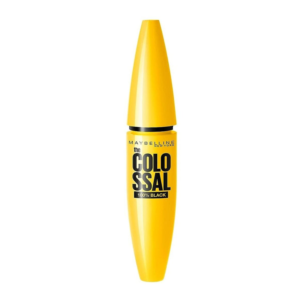 Maybelline 100% Carbon Black Colossal Mascara, 10.7ml - Suitable for Sensitive Eyes