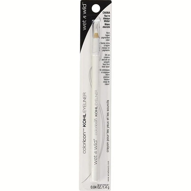 Wet 'n' Wild Color Icon Kohl Liner, Creamy Eye-Makeup Pencil with Hyper-Pigmented Intensity, Easy-to-Apply, Dermatologically Tested, In Shade - You're Always White!