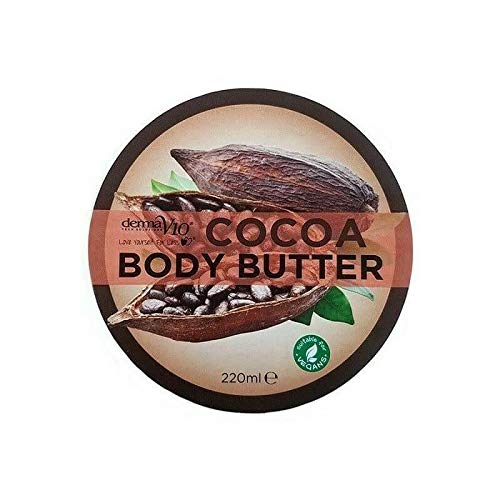 Derma V10 Cocoa Body Butter, 220ml - Luxurious Nourishing Skin Moisturizer with Cocoa Fragrance