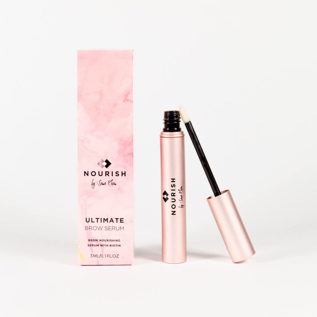 NourishbySK Biotin-Infused Eyelash and Eyebrow Growth Serum - Vegan Formula for Rapid Brow and Lash Enhancement, 100% Natural Ingredients