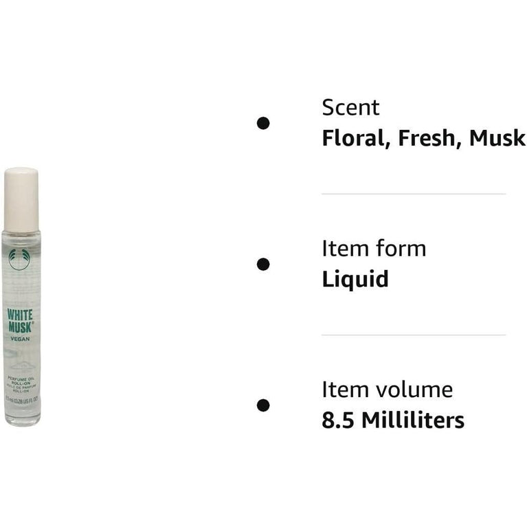 White Musk Perfume Oil Roll-On - Alcohol-Free 8.5ml by The Body Shop