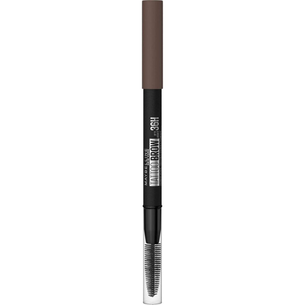 Maybelline New York Waterproof Eyebrow Pencil with Brush, Natural Colours, Lasts Up To 36 Hours, Tattoo Brow 36H, Colour: No.7 Deep Brown (Brown) Colour, 1 Piece