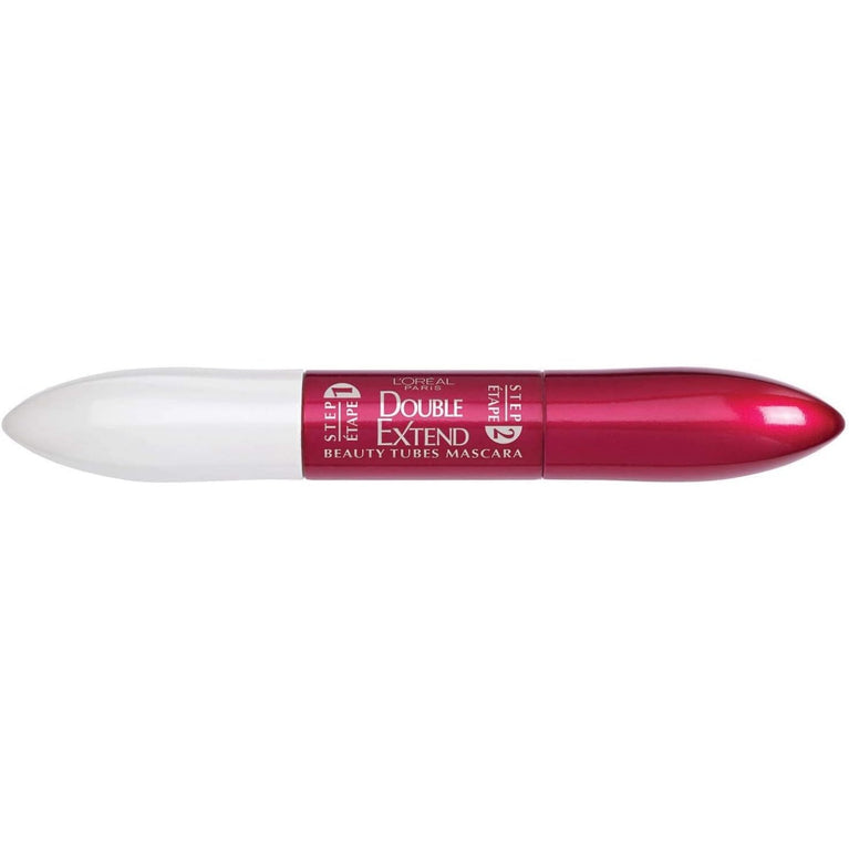 L'Oreal Paris Fiber-Enriched Lengthening Mascara in Black, 0.33 Ounces - Double Extend Beauty Tubes for Smudge-Free Lash Extension Effect