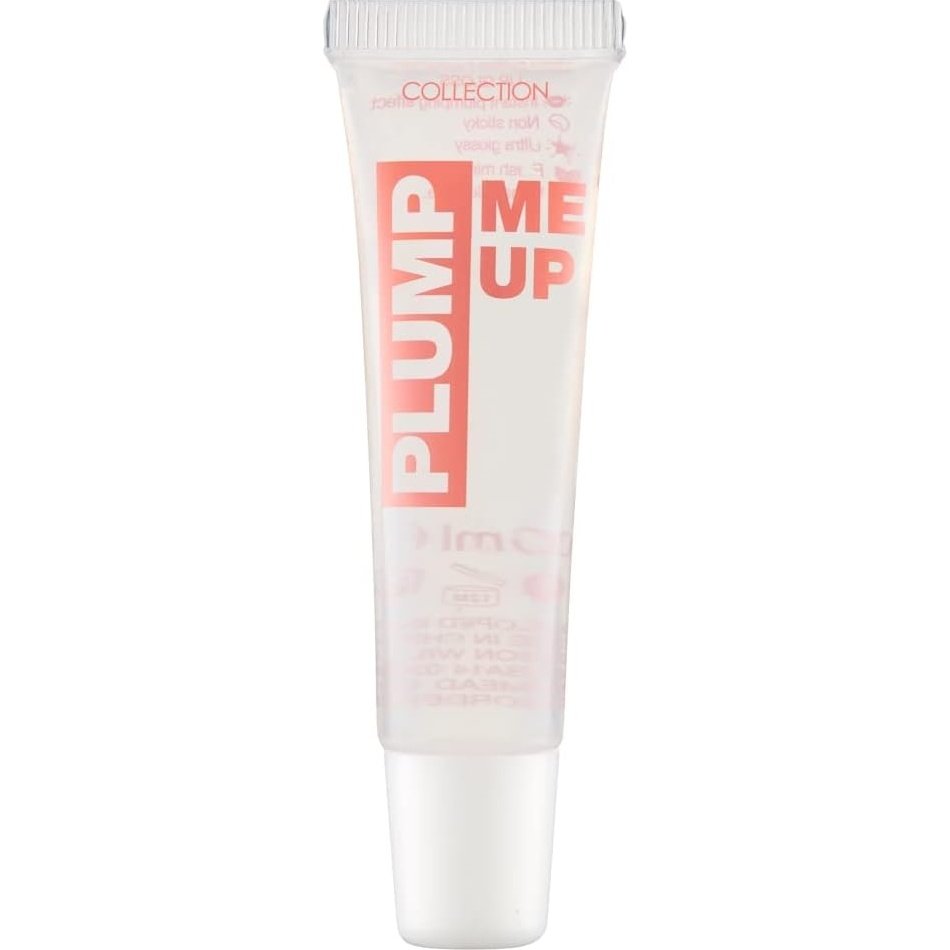 Peppermint Scented Plump and Shine Lip Gloss by Collection Cosmetics: High-Shine, Long Wearing, Non-Sticky, Vegan, 10ml, Clear