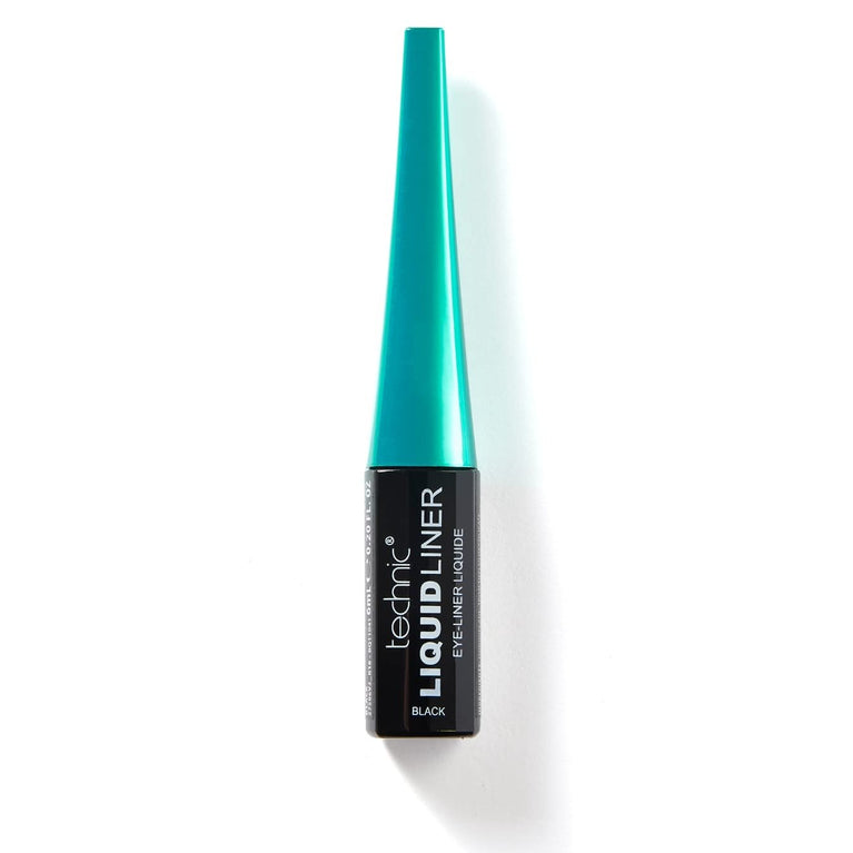Technic All-Day Wear Liquid Eyeliner - Waterproof, Smudge-Proof & Ultra-Precise, Rich Jet Black Color for Bold & Natural Looks