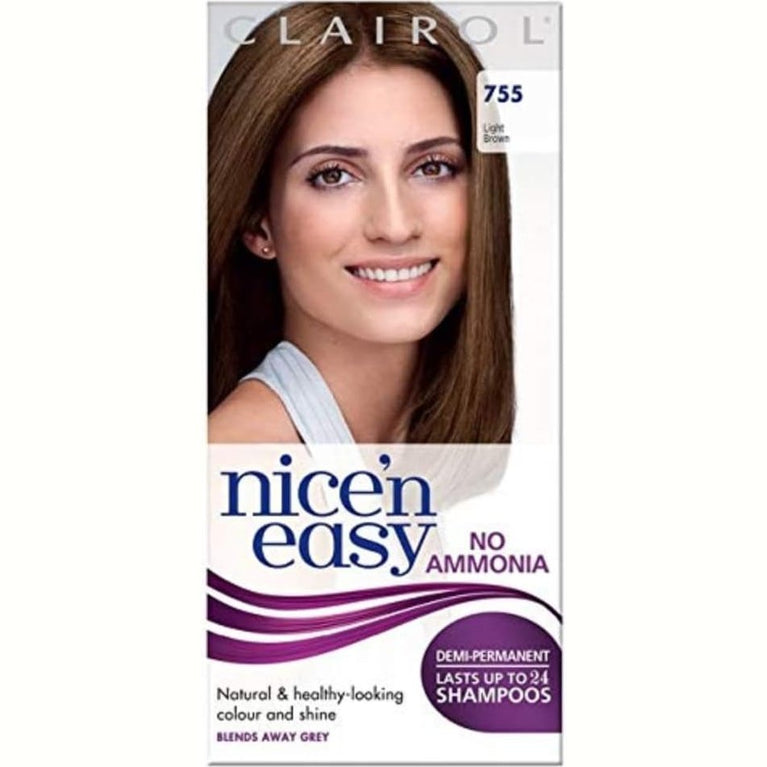 Clairol Nice'n Easy No Ammonia Hair Dye, 755 Medium Light Brown