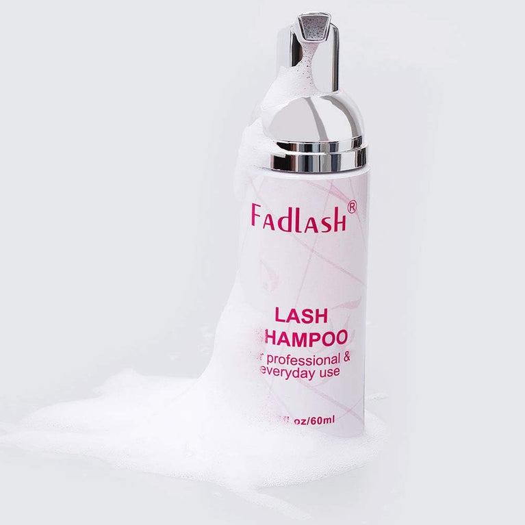 60ml Plant-Based, Alcohol-Free Eyelash Shampoo with Bonus Soft Brush for Improved Eyelash Extension Health and Longevity (2.2 OZ)