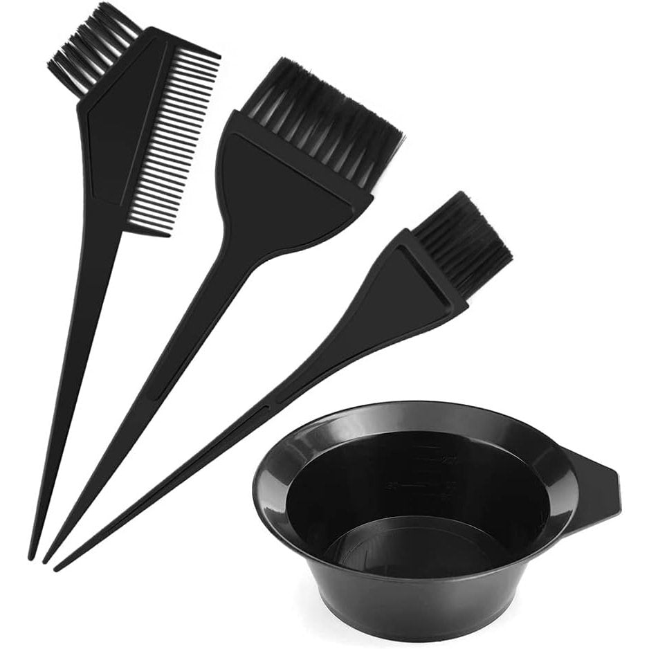 4 Piece Hair Coloring Set with Dyeing Bowl and Brushes