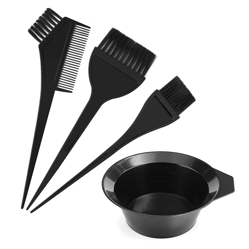 4 Piece Hair Coloring Set with Dyeing Bowl and Brushes