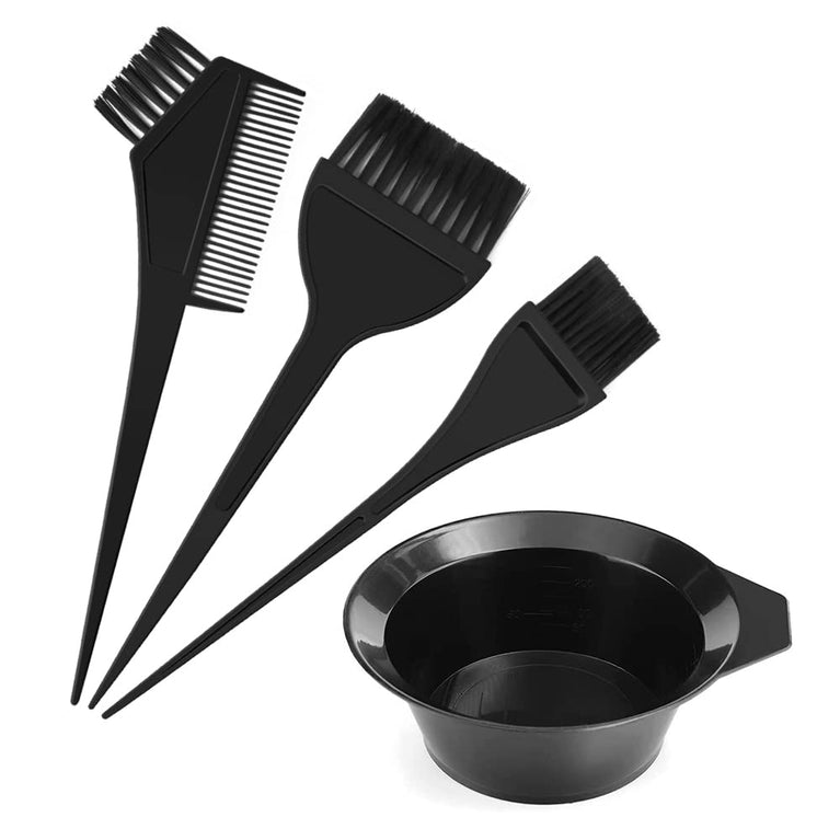 4 Piece Hair Coloring Set with Dyeing Bowl and Brushes