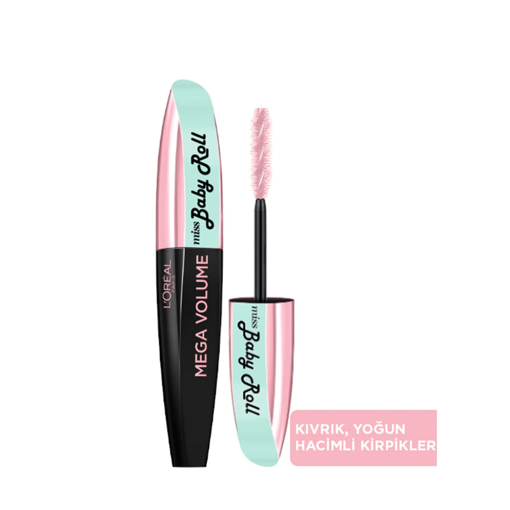 L'Oréal Instant Lash Lift Mega Volume Mascara, Black, 9.1 ml (Single Pack)
