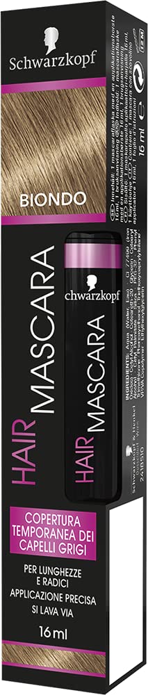 Schwarzkopf Hair Mascara, Temporary Hair Mascara, Temporary Gray Hair Cover, Blonde Color, 15 ml, 16 ml, 1