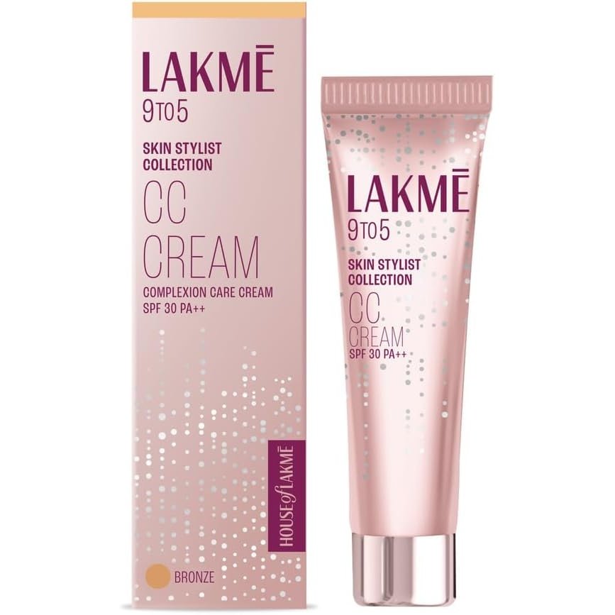 Lakme 9 To 5 SPF 30 Bronze CC Cream - Dark Spot Concealer and Skin Nourisher, 30g