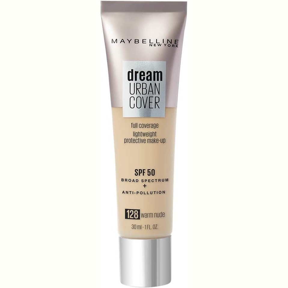 Maybelline New York Dream Urban Cover 128 Warm Nude, Anti-Pollution Protective Makeup (1 x 30ml)