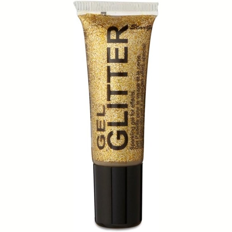 Golden Glamour Gel Glitter: Sparkle Infused Face & Body Gel with Precision Applicator