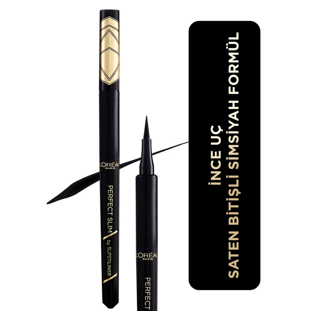 L'Oréal Paris Super Liner Perfect Slim in Intense Black, Long-Lasting Liquid Eyeliner with Precision Felt Tip, Pack of 1