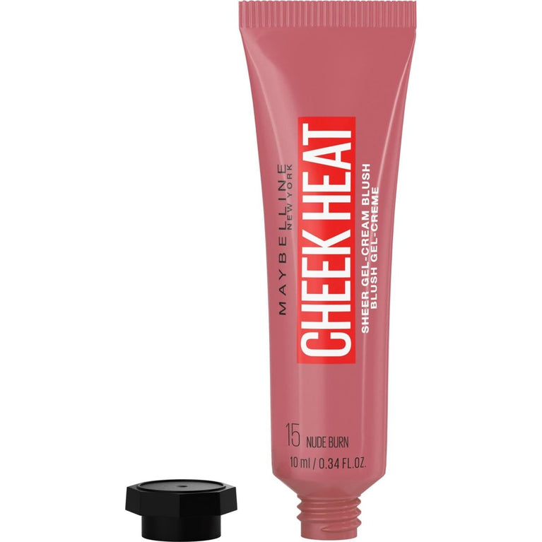 Maybelline Nude Burn Hydrating Gel Blusher - Water-Infused, Sheer Finish, Long-Lasting, Oil-Free, 10 ml (Pack of 1)
