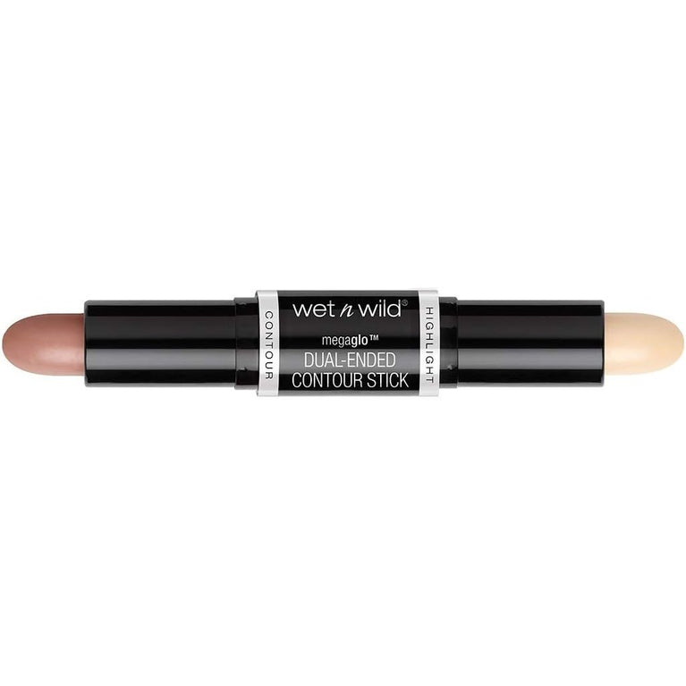 2-in-1 Precision Contour and Highlight Stick with Dermatologically Tested, Blendable Formula - Light/Medium, 8g