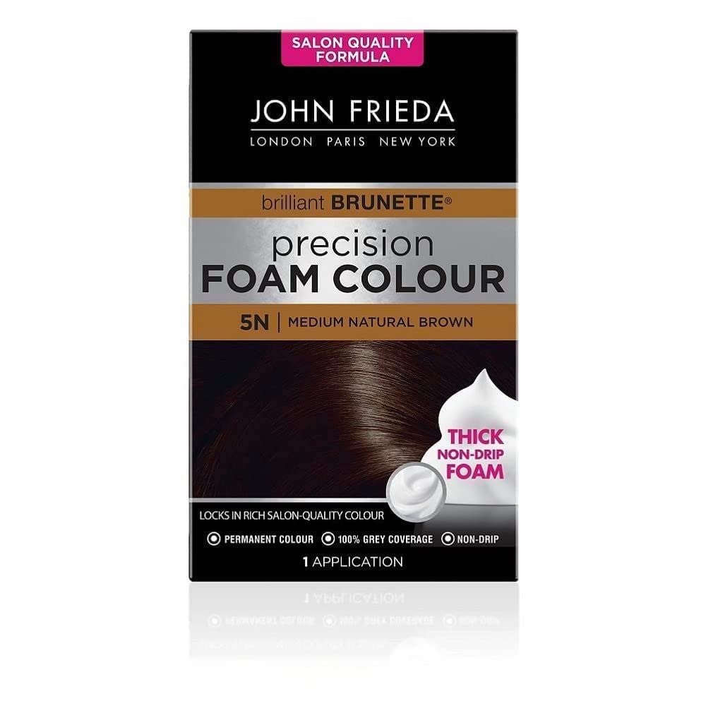 Salon-Quality Foam Hair Dye Kit for Medium Natural Brown Hair Color, 100% Gray Coverage