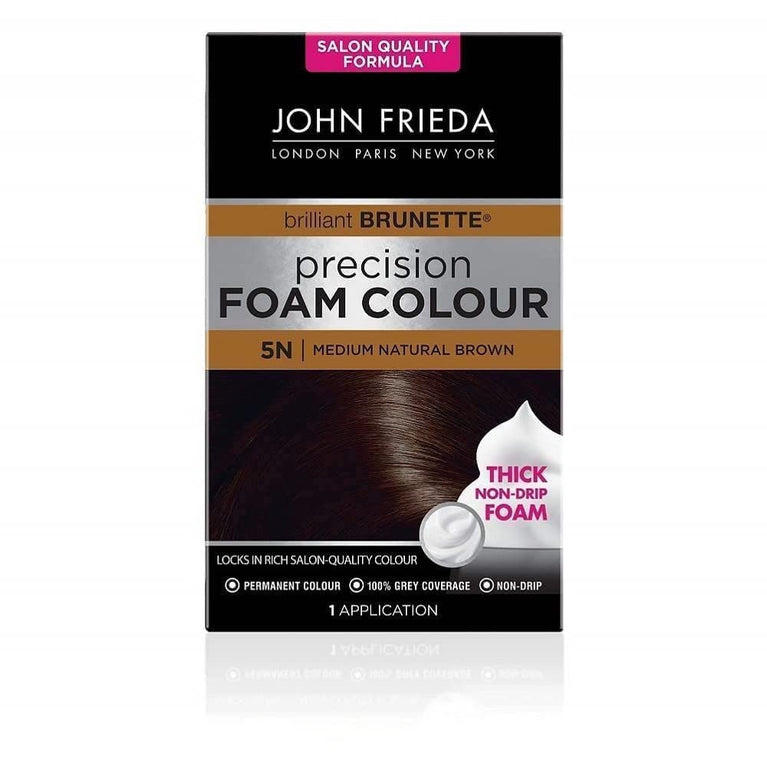 Salon-Quality Foam Hair Dye Kit for Medium Natural Brown Hair Color, 100% Gray Coverage