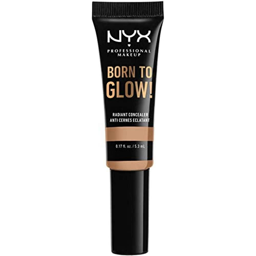 NYX Professional Makeup Born to Glow Radiant Concealer, Iridescent Finish, Reduces Under Eye Circles, Highlight and Contour, Vegan Formula, Shade: Medium Olive