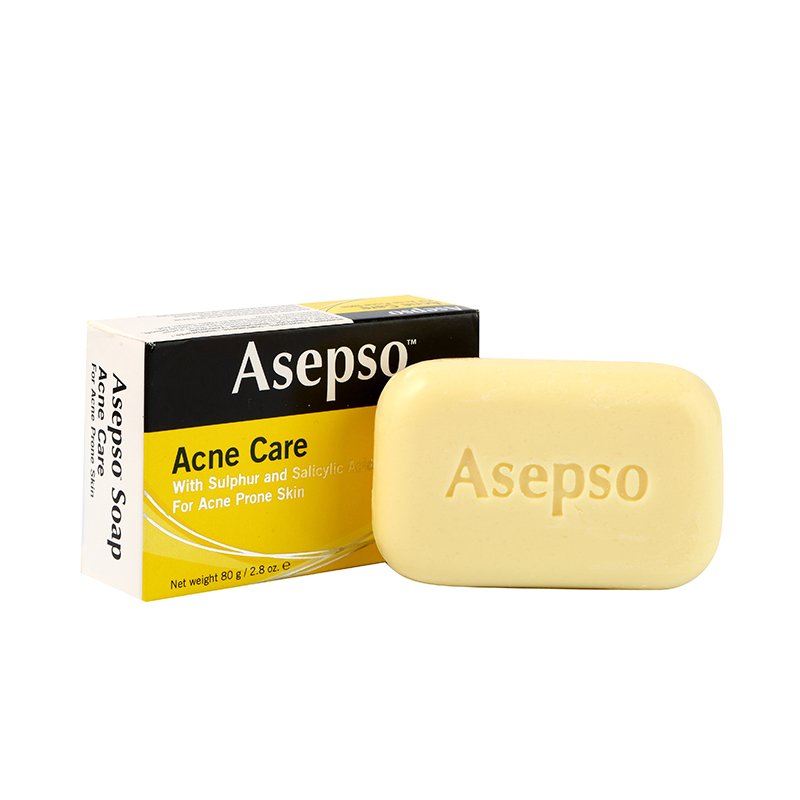 Asepso SULPHUR Plus Salicyclic Acid Bar Soap for Acne Prone Skin - 2.8 Oz