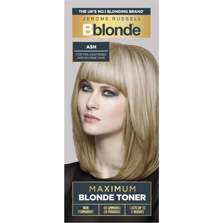 Jerome Russell Bblonde Ash Maximum Blonde Toner – Non-Permanent Hair Toner for Pre-Lightened & Blonde Hair Colour, Ash Hair Dye with No Ammonia or Peroxide, Lasts 8 Washes, 75ml