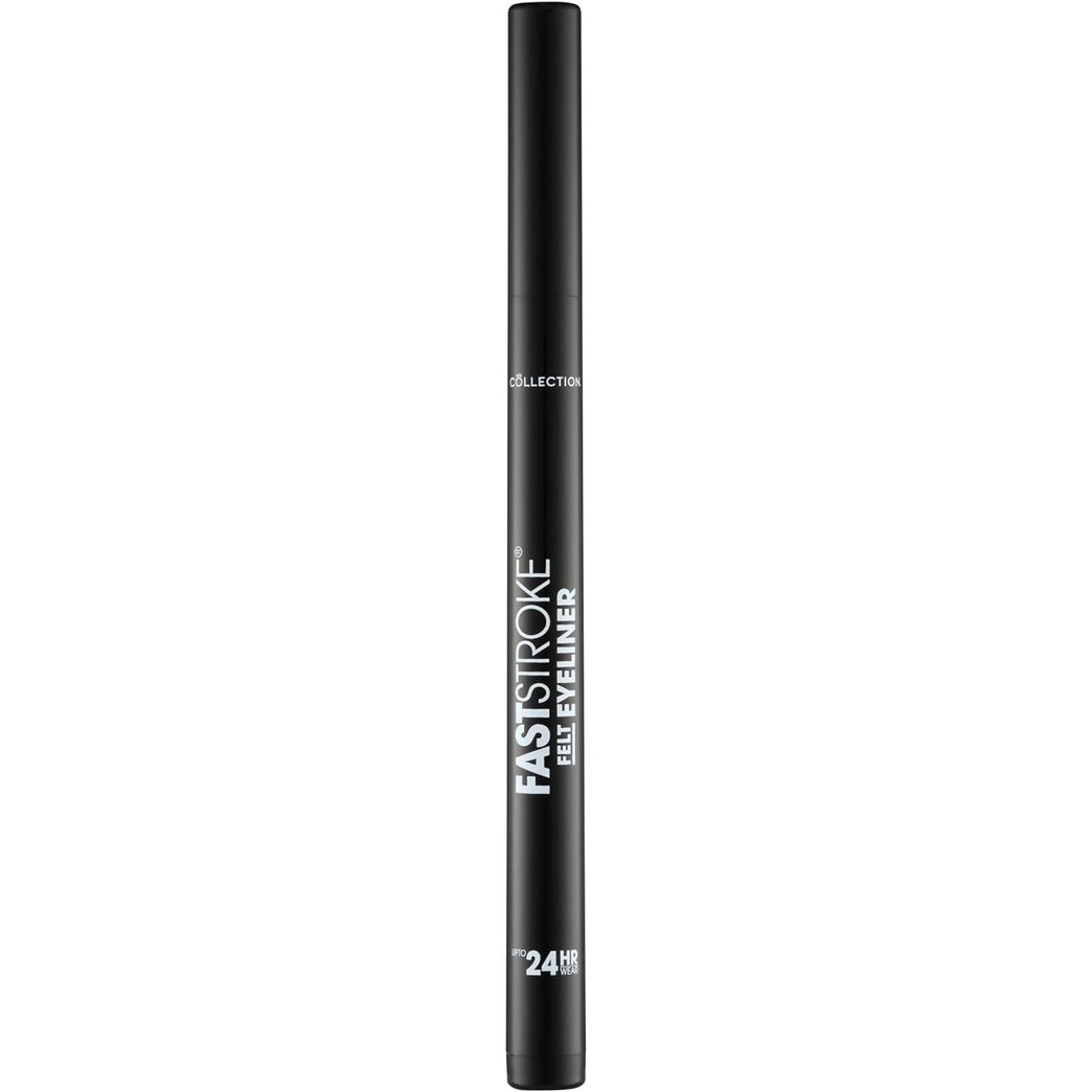 Collection Cosmetics Quick-Dry, Long-Lasting Felt Tip Eyeliner with Precision Fine Tip, Highly Pigmented, 4ml, Black - Vegan Friendly