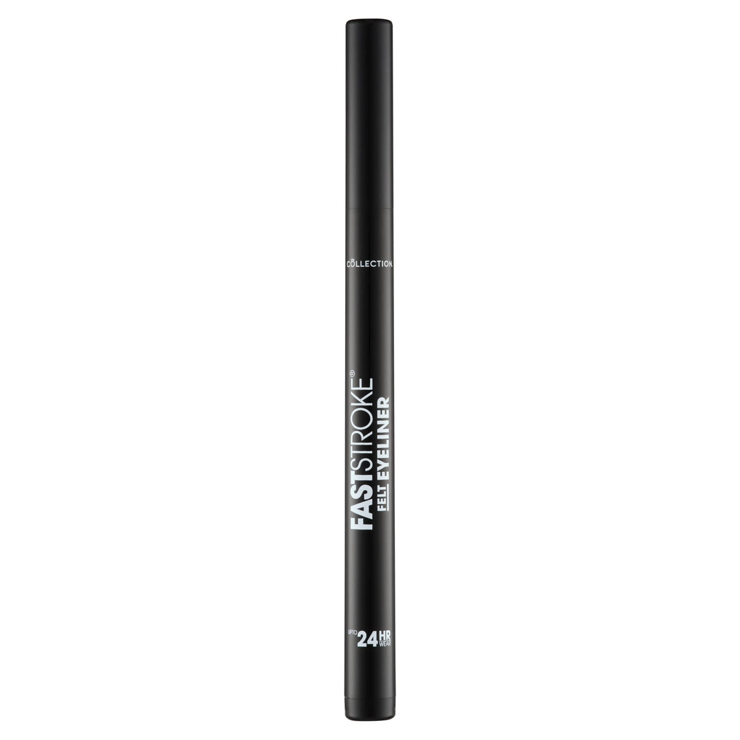Collection Cosmetics Quick-Dry, Long-Lasting Felt Tip Eyeliner with Precision Fine Tip, Highly Pigmented, 4ml, Black - Vegan Friendly