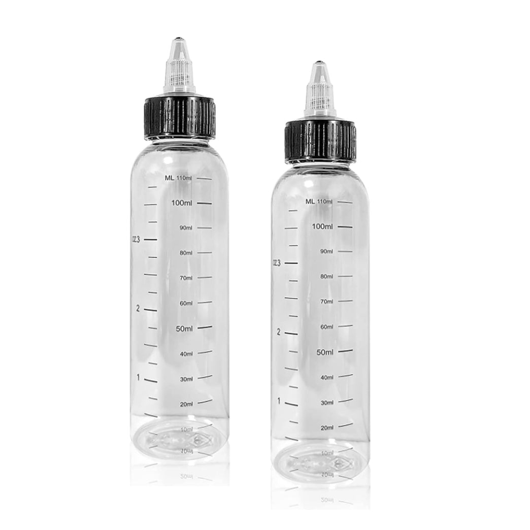 Hair Oil Applicator Bottle Set of 2 - 110ML Squeeze Bottles for Home Salon Hair Care
