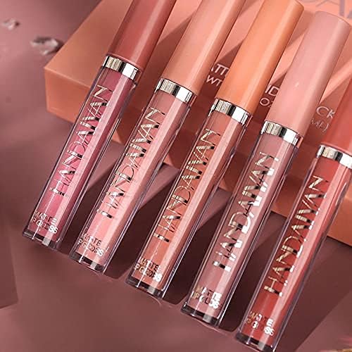 6-Shade Velvet Matte Lipstick Set with Durable, Non-Fading and Waterproof Formula - Ideal Gift for Makeup Enthusiasts (Set B)