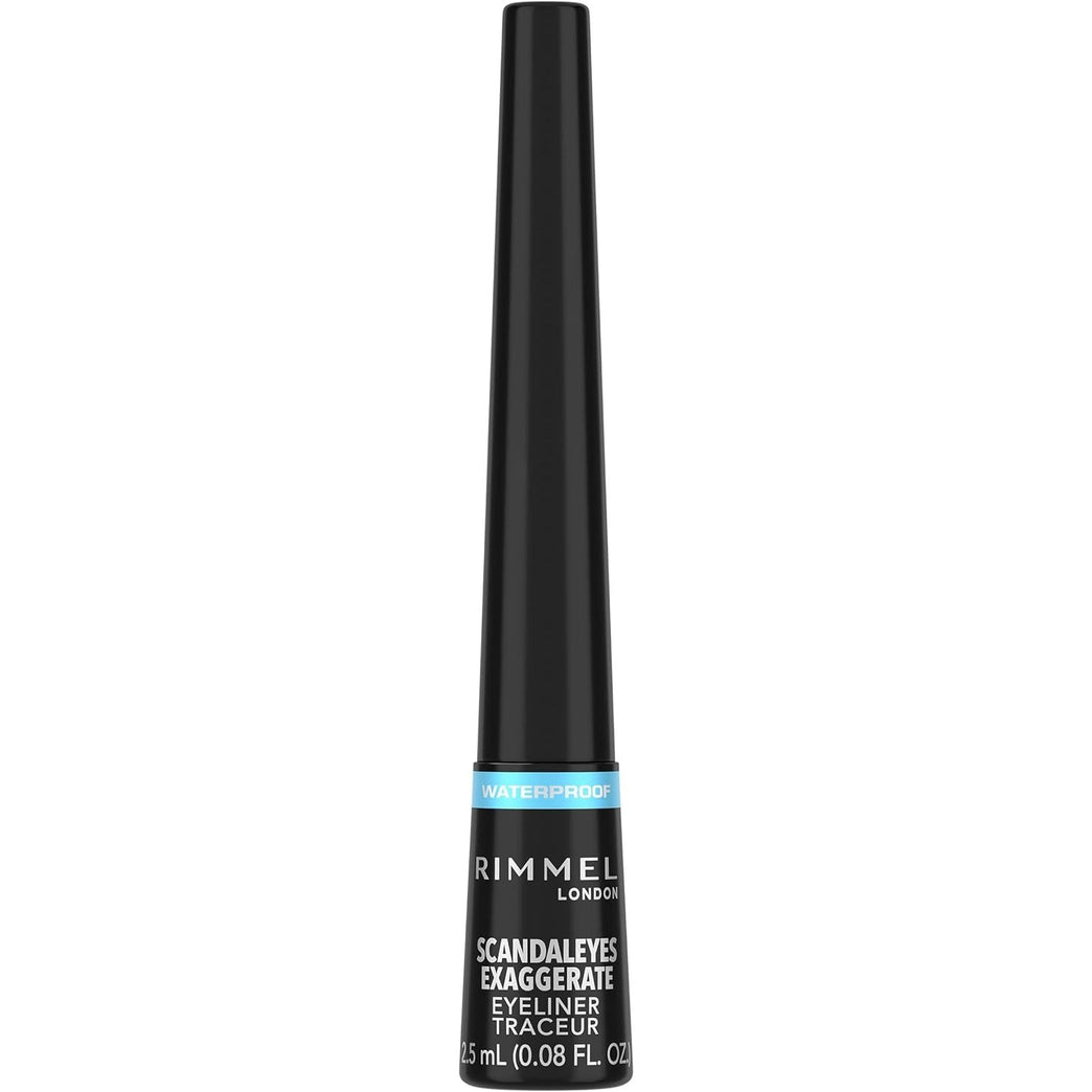RIMMEL LONDON Scandal'eyes Dramatic Liquid Eyeliner - Waterproof & Smudge-proof - Intense Pigmentation & Matte Finish - 001 Black - 2.5ml