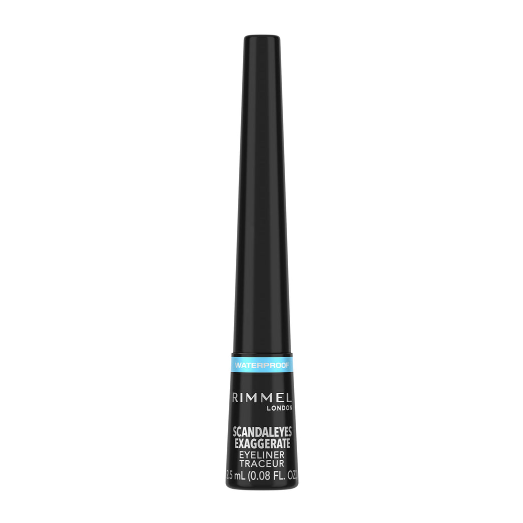 RIMMEL LONDON Scandal'eyes Dramatic Liquid Eyeliner - Waterproof & Smudge-proof - Intense Pigmentation & Matte Finish - 001 Black - 2.5ml