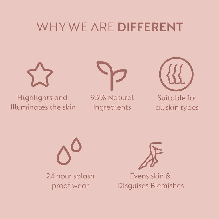 He-Shi HD Wonderglow Skin-Perfecting Bronzer - 24-Hour Splashproof Body Makeup with Illuminating Primer - Vegan & Cruelty-Free Instant Tan & Highlighter for Airbrushed Legs (100ml)