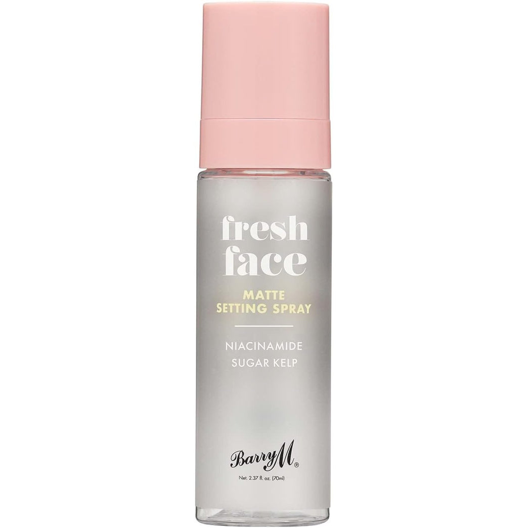 Barry M Fresh Face Matte Finish Setting Spray - Long-lasting Makeup Fixative with Mattifying Sugar Kelp Extract and Hydrating Niacinamide