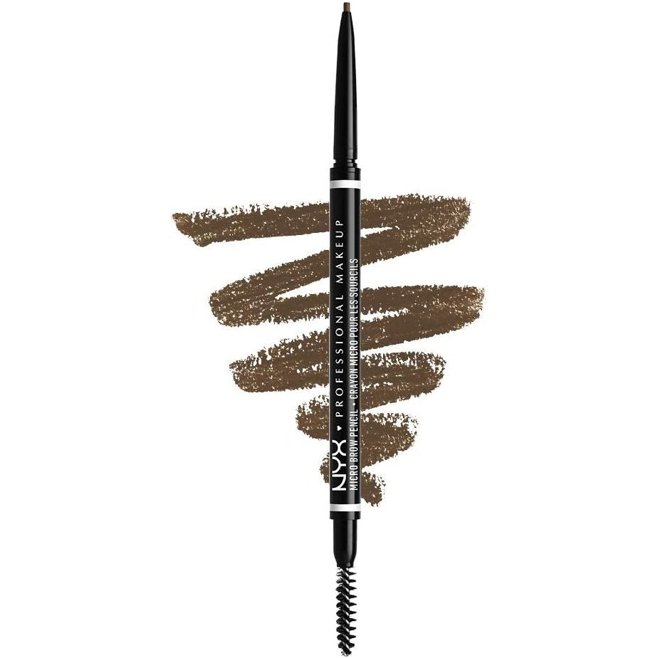 NYX Professional Dual-Ended Brow Pencil with Spoolie Brush in Ash Brown, Vegan Formula for Perfectly Defined Eyebrows