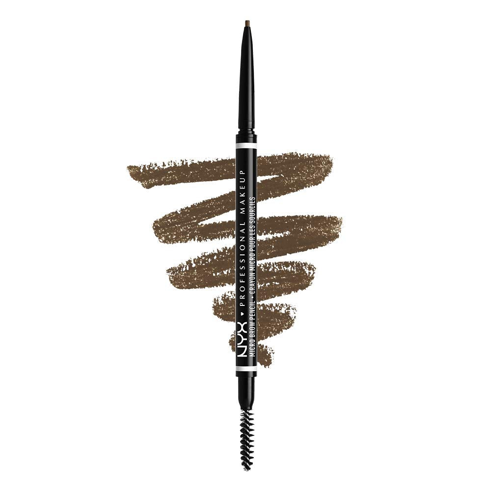 NYX Professional Dual-Ended Brow Pencil with Spoolie Brush in Ash Brown, Vegan Formula for Perfectly Defined Eyebrows