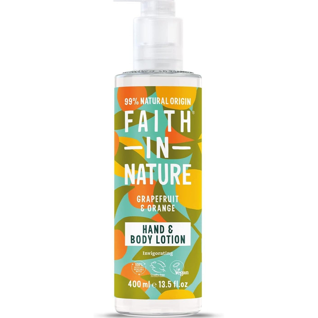 Energising Grapefruit and Orange Hand and Body Lotion - Vegan and Cruelty Free, 400 ml