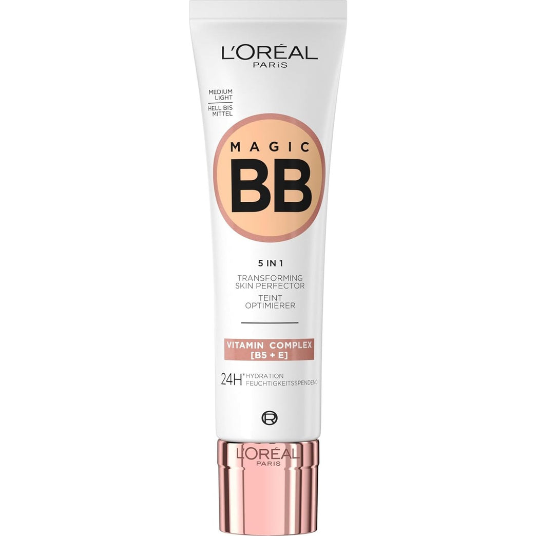 L'Oréal Paris, Moisturizing and Unifying Tinted Cream, With Vitamins B5 and E, Hydrated Skin Up to 24 Hours, With SPF 20, 03 Medium Light, 30 ml (packaging may vary)