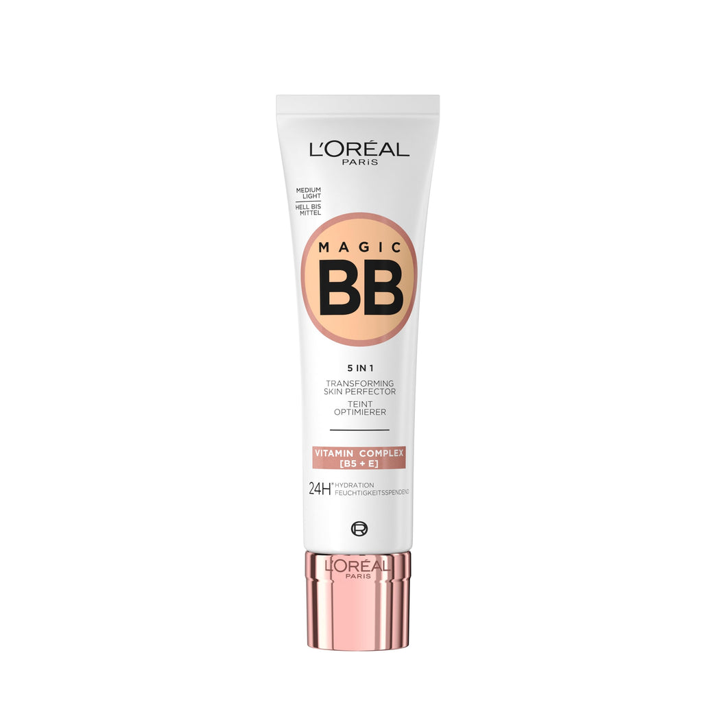 L'Oréal Paris, Moisturizing and Unifying Tinted Cream, With Vitamins B5 and E, Hydrated Skin Up to 24 Hours, With SPF 20, 03 Medium Light, 30 ml (packaging may vary)