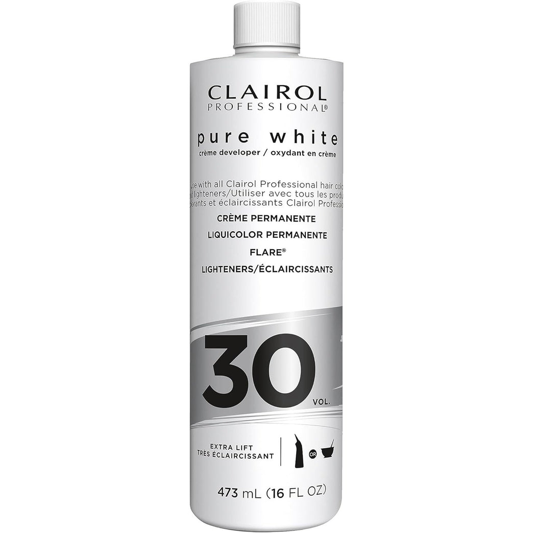 Clairol Pure White 30 Volume Cream Developer for Unisex 16 oz Cream - Lightens Hair Effectively