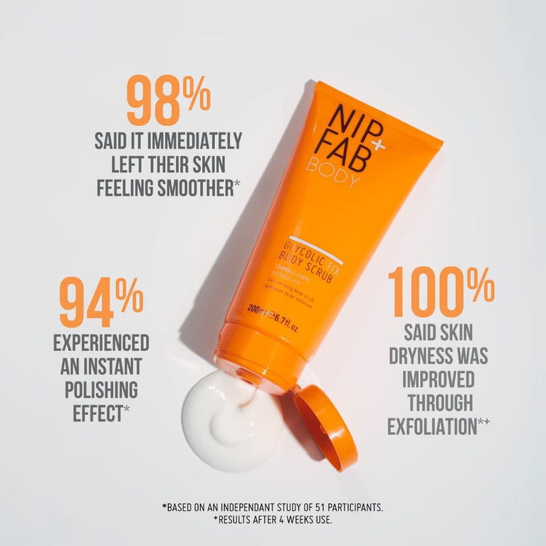 Nip+Fab Glycolic Fix Body Scrub with Prickly Pear Flower Extract, 200ml