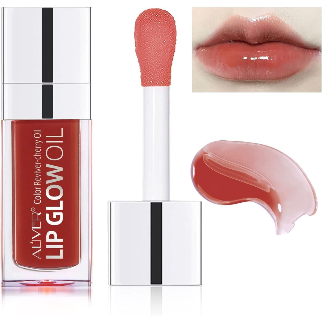 SBHEANGBA Cherry Seed Oil Lip Gloss - Hydrating, Nourishing Lip Care Balm with Long-Lasting Plumping Effect and Clear Shine, Suitable for Daily Use, Non-Sticky Formula, Rosewood Shade