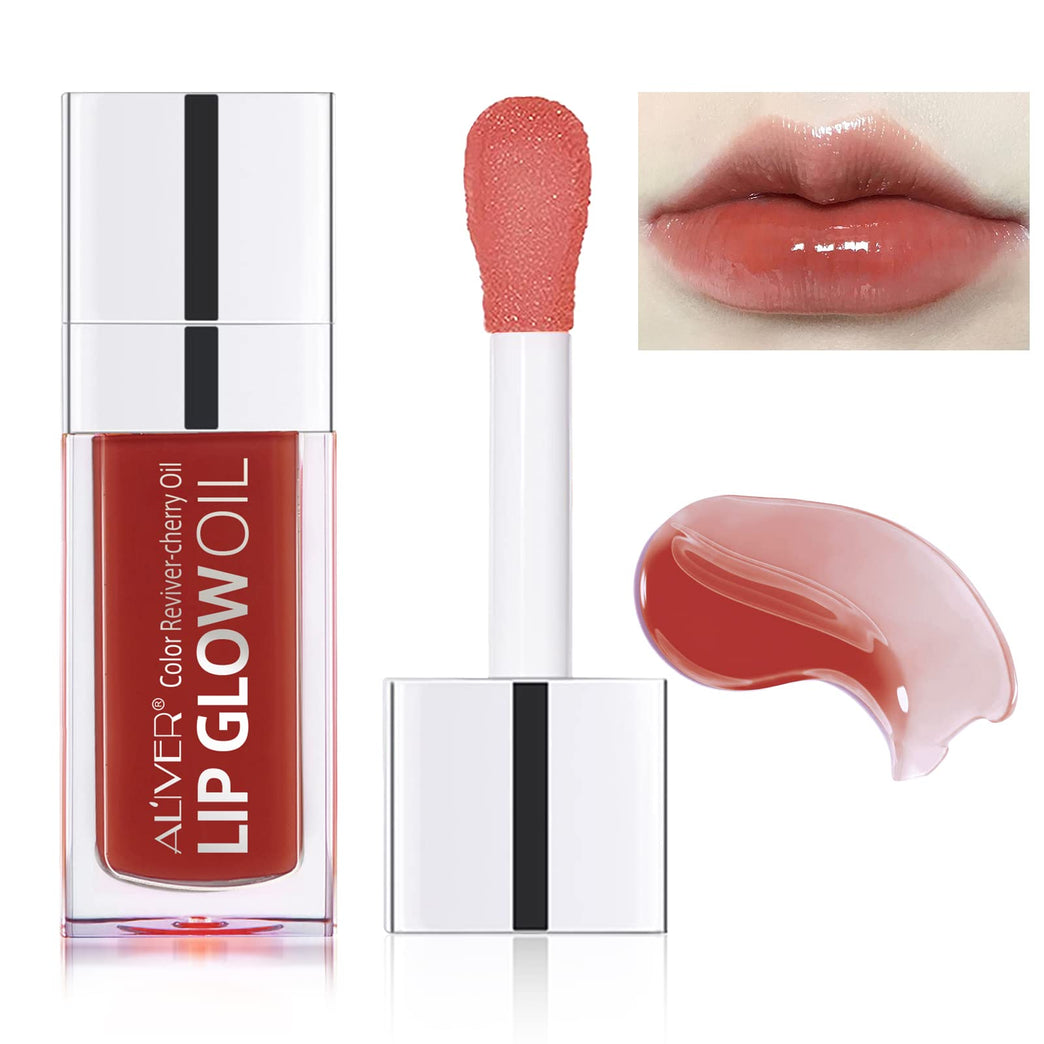 SBHEANGBA Cherry Seed Oil Lip Gloss - Hydrating, Nourishing Lip Care Balm with Long-Lasting Plumping Effect and Clear Shine, Suitable for Daily Use, Non-Sticky Formula, Rosewood Shade