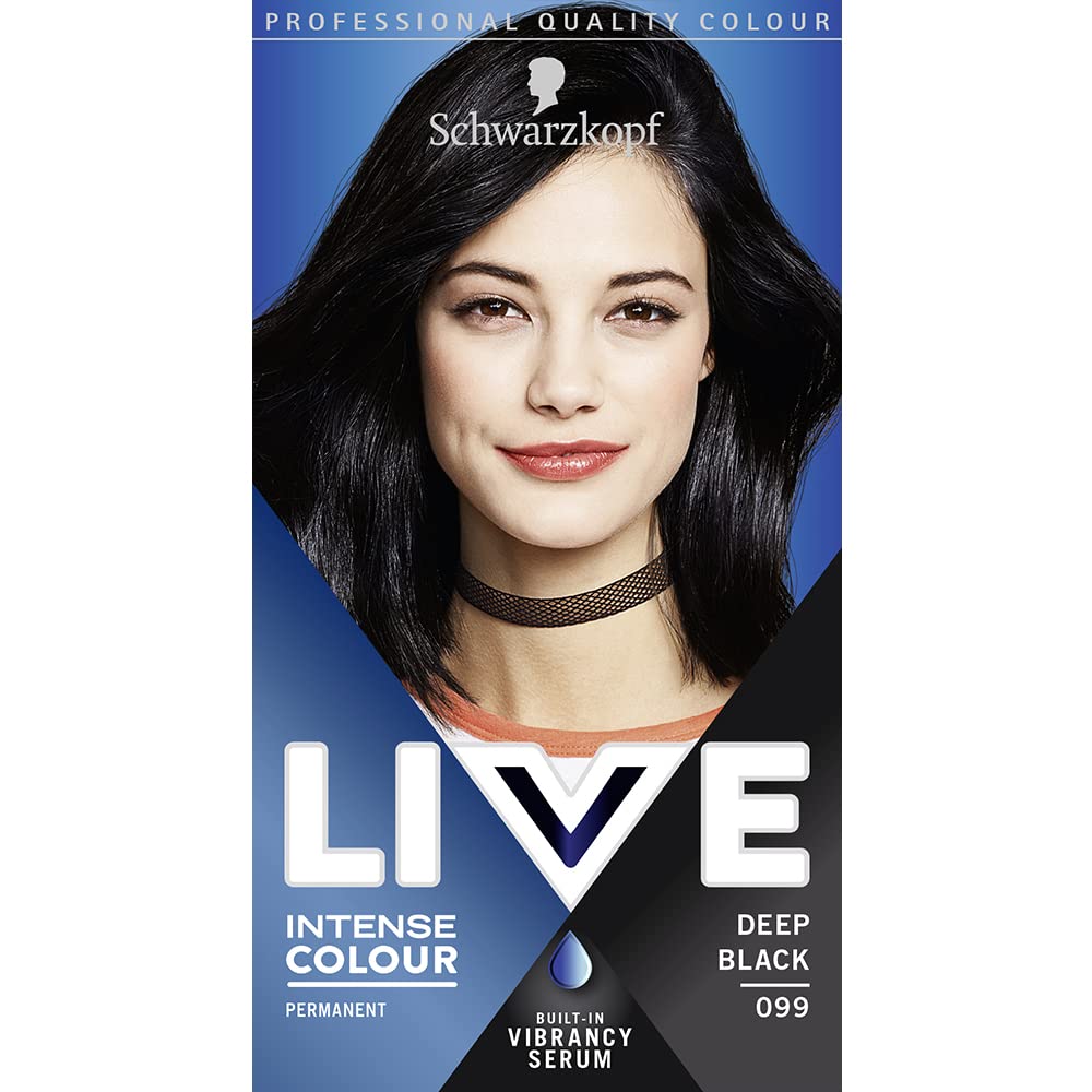 Deep Black Hair Dye with Vibrant Colour Serum and Long-Lasting Shine