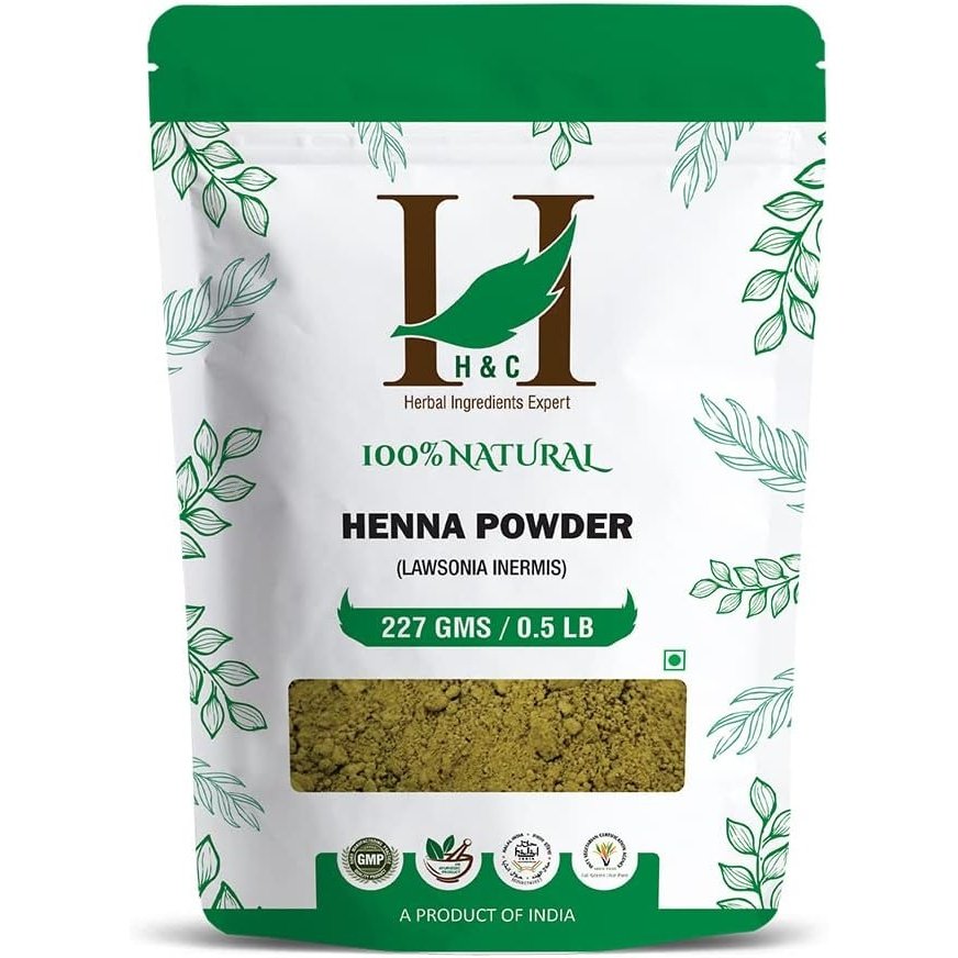 H&C 100% Pure Natural Henna Powder (Lawsonia Inermis) 227 Gms (1/2 Lb) For Hair…