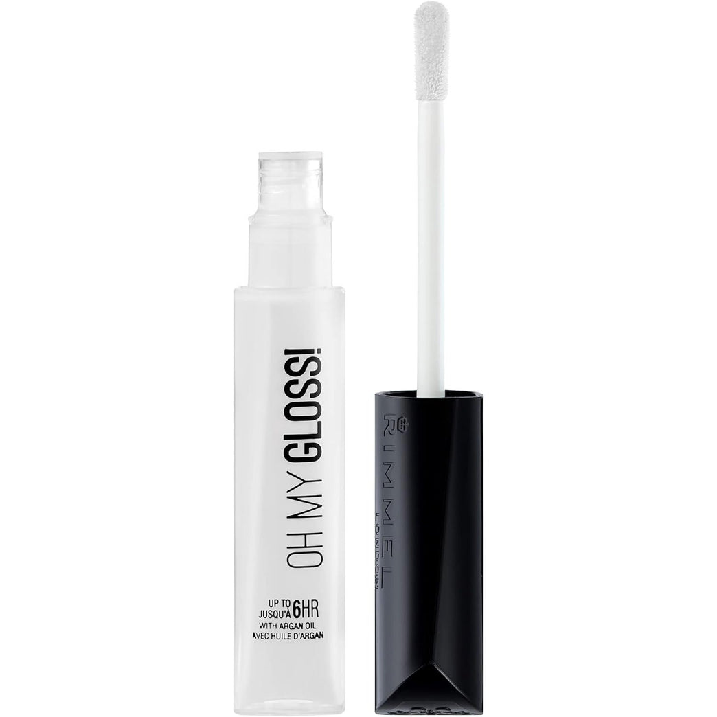Rimmel London Argan Oil Enriched Lip Gloss, Long-Lasting Crystal Clear, 6.5 ml