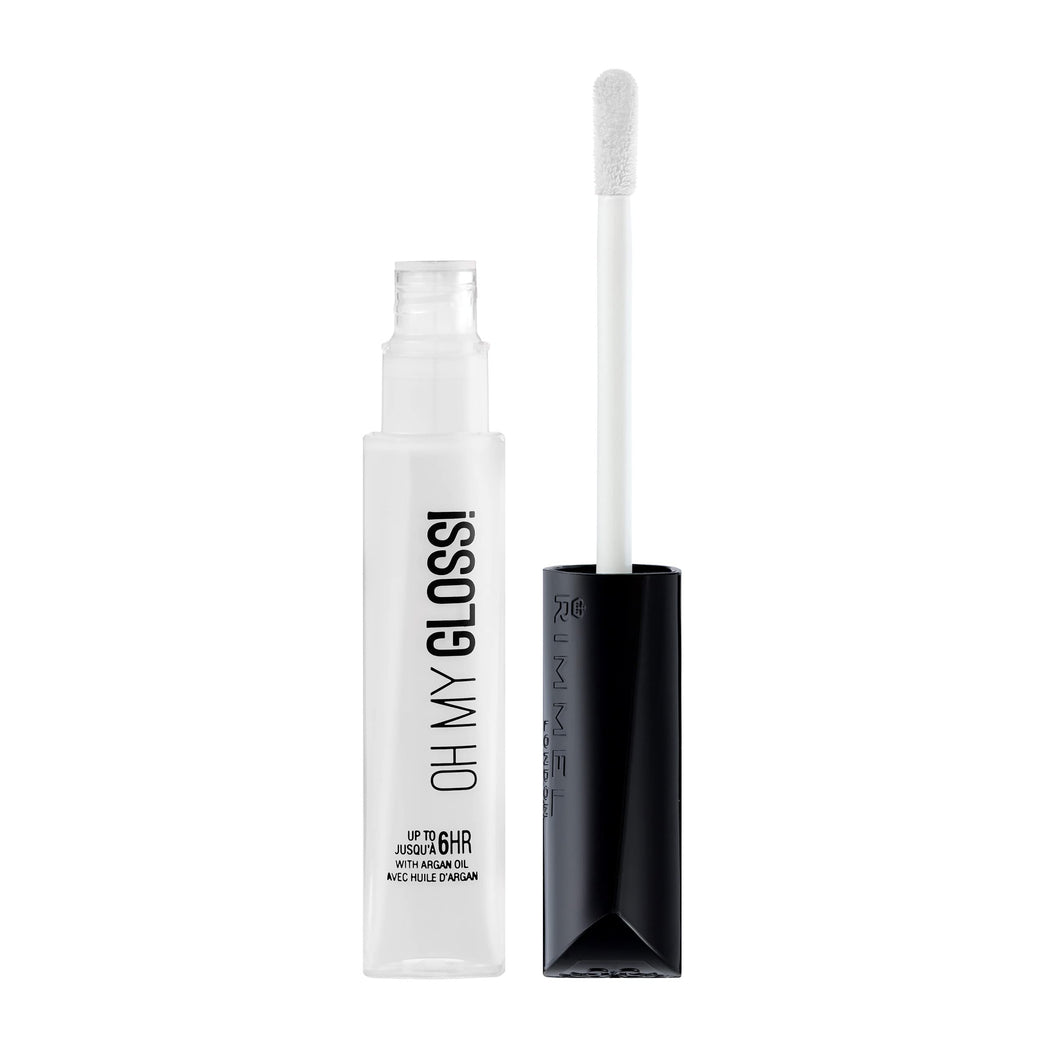 Rimmel London Argan Oil Enriched Lip Gloss, Long-Lasting Crystal Clear, 6.5 ml
