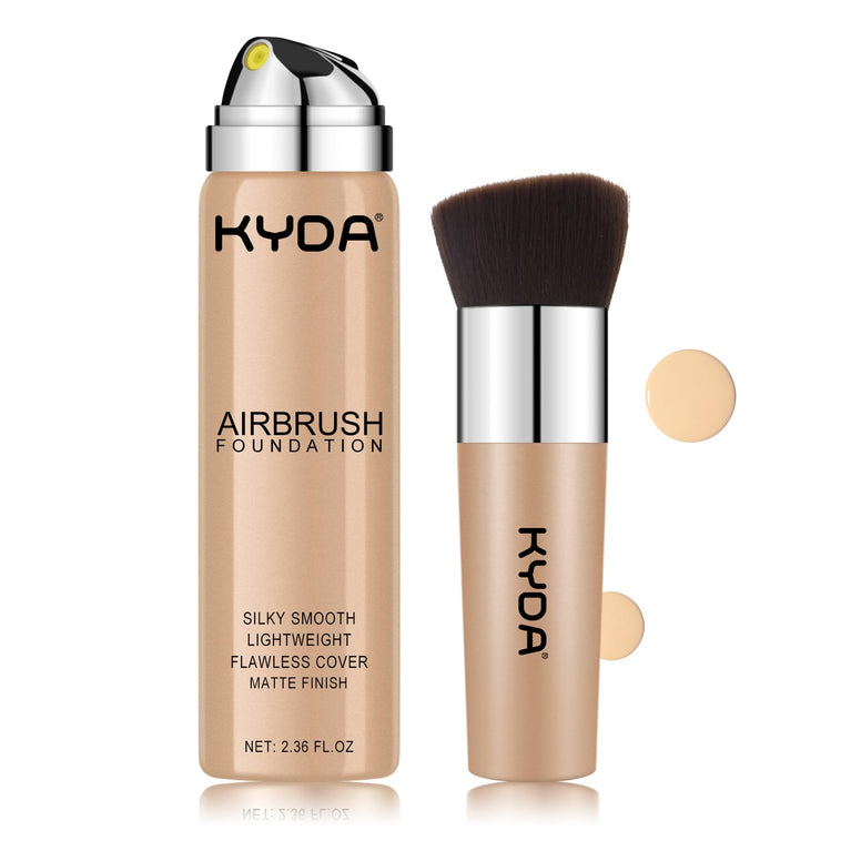 KYDA AirBrush Foundation Spray - Natural Beige, High Coverage Makeup Foundation by Ownest Beauty